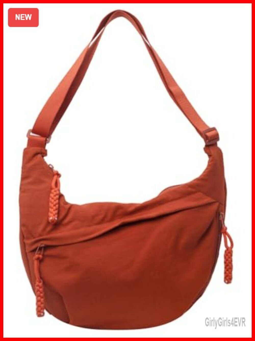 Retro Nylon Canvas Hobo Crescent Crossbody Bag Slouchy Dumpling Purse